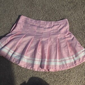 Rue21 Light Pink Skater Skirt with White Stripes